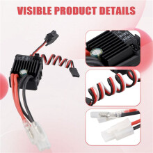 RC 1060 Brushed ESC 60A 2-3S LiPo Waterproof Electric Speed Controller for RC Car Truck Boat Axial//