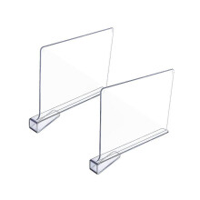 Clear Acrylic Shelf Divider Set of 2, Durable Wardrobe Cabinet Partition, Tool-Free Installation