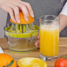Handmatige citruspersset, 400 ml maatbeker, dunschiller, BPA-vrij ABS en roestvrij staal, antislip siliconen voet
