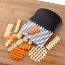 Wellenförmiger Pommes-Frites-Schneider, Klinge aus Edelstahl für hausgemachte Pommes und Salate, Küchenutensil für den Haushalt