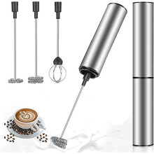 USB Rechargeable Milk Frother and Mini Mixer, 2-Speed Adjustable with Dual Head for Frothy Milk and Sauces