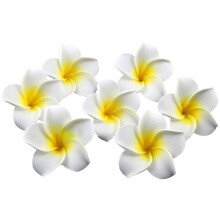 100 Flores de Frangipani de Espuma Branca de 6cm para Decorações em Massa de Casamento, Grampos para Cabelo e Contas de Artesanato
