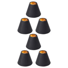 Clip-on Lamp Shade Set of 6, Handmade Black Linen Fabric, Creates Warm Atmosphere, for Small Candelabra Light Bulbs
