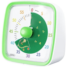 Stille timer met knipperend alarmlicht voor kinderen om zich beter te kunnen concentreren op hun huiswerk, visuele aftelfunctie van 60 minuten