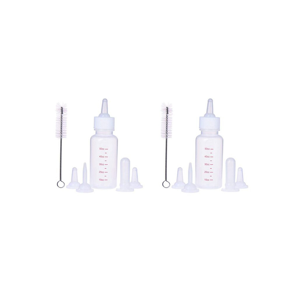 Typecat 2X Pet Nursing Bottle Kits Replacement Nipple Cat Feeding Bottle For Newborn Kittens, Puppies, Rabbits, Small Animals