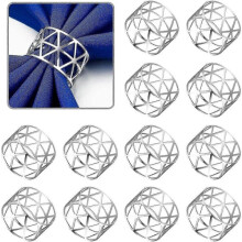 Elegant Table Setting Napkin Rings, 12 Piece Set in Vintage Silver Finish for Daily Use Formal Dining Occasions