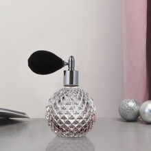 Kristall-Parfümflakon 100 ml, elegantes Retro-Design mit Ananas-Glasaußenseite und langer Quaste für tragbaren Duftzerstäuber