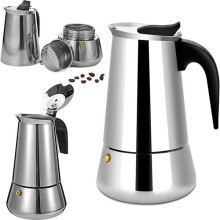 Stovetop Espresso Maker, 9-Cup Stainless Steel Moka Pot for All Hobs, Quick Brew, Easy Clean, Durable Home Coffee Machine