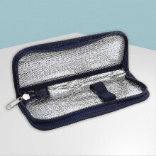 Insulin Cooler Bag for Diabetes with Pen Holder, Thermal Insulated Medicine Case, Green Dark Blue Oxford Cloth
