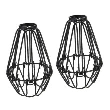 Adjustable Opening Birdcage Lampshade Set of 2 Black Vintage Style for Ceiling Pendant Light