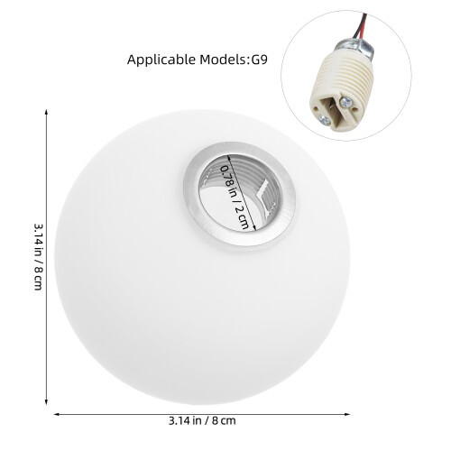 4Pcs White Glass Lamp Shade Globe Shape Replacement for Chandeliers 2