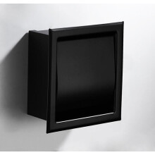 Zwarte toiletrolhouder voor de badkamer, roestvrijstalen wandhouder voor een moderne badkamer.