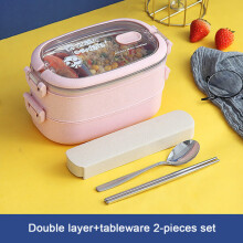Thermal Lunch Box 304 Stainless Steel, 2L Portable Multi-compartment Bento for Adults and Kids, Pink Colour