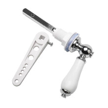 Traditional Victorian Toilet Handle in Chrome Plated Metal with Screw Fixing for Easy Replacement and Bathroom Refurbishment
