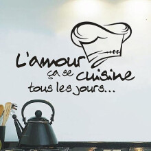 Removable Wall Decals, Water-Resistant Vinyl Stickers for Kitchen Walls Tiles, Chef Theme Home Decor Art for Bedroom or Office