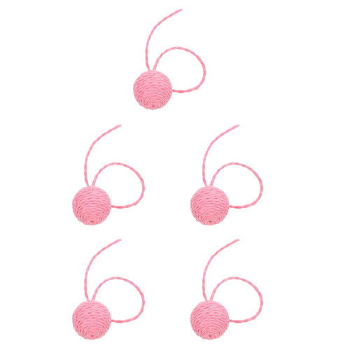5St Roze Multifunctionele Kattenspeelbal Van Stevig Papier 2