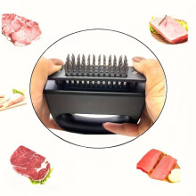 Ablandador de carne de acero inoxidable, 52 agujas para ablandar la carne sin esfuerzo y mejorar el sabor en la cocina casera.