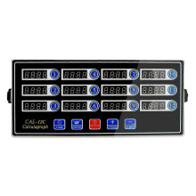 Roestvrijstalen keukentimer met 12 onafhankelijke kanalen en lcd-display, multi-modus aftelfunctie voor professionele thuiskeukens.