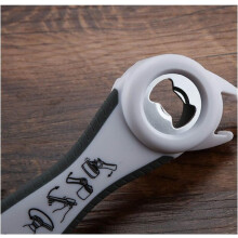 Jar Opener Tool 5-in-1 with Non-Slip Rubber Lining, Opens Sealed Jars Ring Pull Cans Effortlessly, Stainless Steel and PP Construction