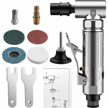 1/4 Inch Air Angle Grinder 20000 RPM High Speed, 90psi with 2 Collets for Welding Surface Treatment, Grinding and Polishing