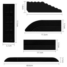 5-Piece TPE Threshold Ramp Strip, Non-Slip Surface for Safety, Slope Pad for Easy Access for Robot Vacuum and Mobility Aid