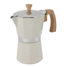 Moka Pot 6 kopjes, duurzame aluminium koffiezetter voor op het fornuis, Italiaanse zetmethode voor een rijke smaak, compact ontwerp