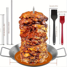 Edelstahlspieß-Set mit 3 abnehmbaren Schrauben, stabiles vertikales Grillwerkzeug für Fleisch, Gemüse und Obst