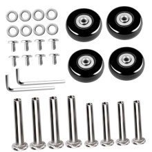 30 Pcs Luggage Replacement Wheels Kit with Rubber Dual Bearings, 360 Rotation, Universal Suitcase