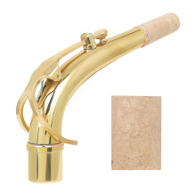Vintage Brass Curved Saxophone Neck with Mouthpiece, Secure Cork, Alto Sax Replacement