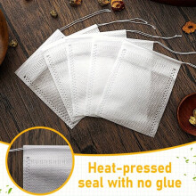 Drawstring Tea Filter Bags 100 Pieces Pack - Empty Infuser Bags with Secure Closure for Loose Tea Spices