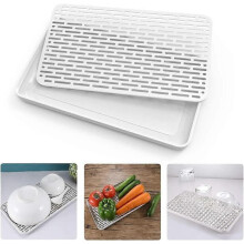 Plastic PP Drip Tray 31x17.5cm Double Layer Dish Drying Mat for Quick Dry and Space-Saving Storage
