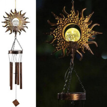 Tree of Life Wind Chime in Aluminium with Deep Resonant Tone, Teal Blue Outdoor Decor for Garden, Patio or Yard