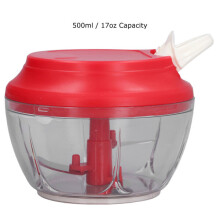 Manual Food Processor with Adjustable Chopping, 500ml ABS TPR Container for Small Kitchen Outdoor Use