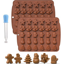 Kerst siliconen bakvormen, voedselveilig, hittebestendig (hoge en lage temperaturen), chocolade- en fondantvormen, makkelijk te lossen.
