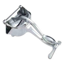 Exprimidor manual de acero inoxidable, gran capacidad de 360 g, extrae jugo sin semillas de cítricos enteros, aleación de aluminio plateada.
