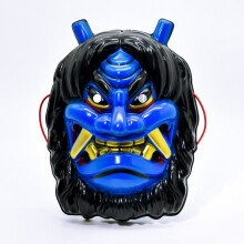 Handgemaakt Tengu-masker met elastische band, lachend demon-rekwisiet van PVC voor cosplay, themafeesten en culturele evenementen.