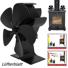 Fireplace Fan Compatible with Wood Burning Fireplaces, Aluminium 5-Blade Heat Powered Stove Fan
