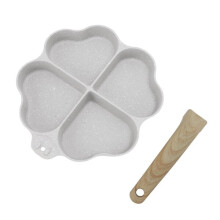 Heart Shaped Egg Pan with Handle, 4-Cup Non-Stick Frying Pan for Uniform Heating Durable Aluminium Construction, Quick Clean