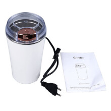 Molinillo eléctrico de café y especias con 6 cuchillas de acero inoxidable, control táctil, motor de 200 W e incluye cepillo de limpieza.