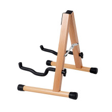Folding Guitar Stand Wooden Holder with Stable Triangular Support for Acoustic Guitar and Bass