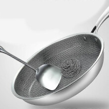 Stainless Steel Frying Pan 28cm, Scratch Resistant Non-Stick Surface Suitable for Metal Utensils, Induction Hob Compatible