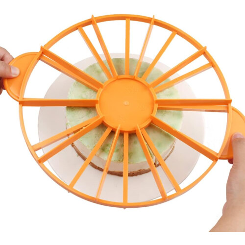 Cake Portion Marker 12 Slice Round Cake Divider DoubleSided Even Cutting Tool Orange 2