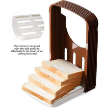 Adjustable Bread Cutter, Bladeless and Foldable Design for Compact Storage, Household Plastic Bread Slicer