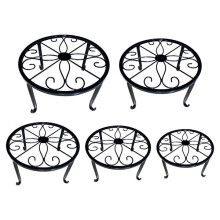 Flower Pot Stand, 5-Piece Metal Brackets Rustproof Round Shelf, 110 Pounds Load Capacity for Indoor Outdoor Garden Patio