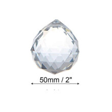 2 Pack Clear Crystal Glass Prism Balls 50mm - K9 Crystal Hanging Ornaments for Wedding Christmas Decor
