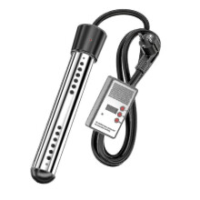 Chauffe-eau électrique 3000 W pour piscines - Résistance chauffante à immersion avec minuterie intelligente, noir