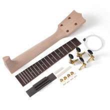 26 Inch DIY Ukulele Neck Kit with Rosewood Fretboard and Complete Hardware for Easy Assembly