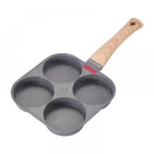 Non-stick Frying Pan with 4 Individual Wells, Durable Aluminium Construction for Effortless Cleaning and Quick, Even Heat Distribution