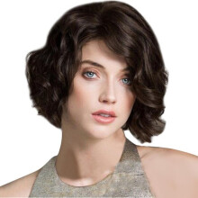 Perruque courte bouclée de 25 cm avec bonnet ajustable et fibres résistantes à la chaleur pour un look naturel.