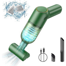 Aspirateur portatif sans fil à aspiration puissante, 3 embouts compatibles avec les tissus d'ameublement et les espaces restreints
